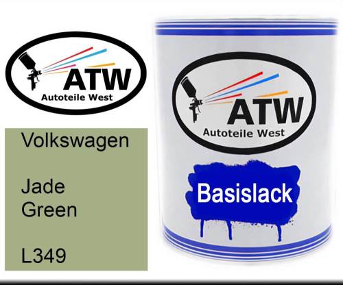 Volkswagen, Jade Green, L349: 1L Lackdose, von ATW Autoteile West.